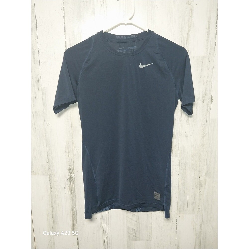 Nike Pro Dri-FIT Men’s Blue Tight Fit T-Shirt M Short Sleeve Crew Neck